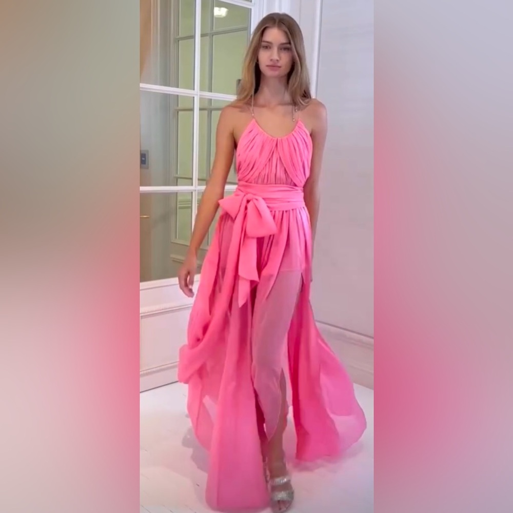 LoveShackFancy ZAMIA DRESS IN PINK DAIQUIRI - Picture 2 of 8